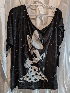 E3 Torrid Disney Minnie Mouse Celestial Star Off Shoulder Tee Shirt Plus Size 4